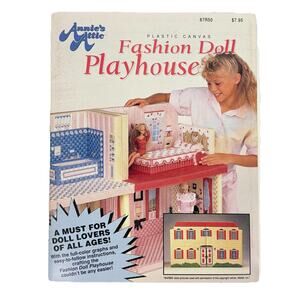 Barbie Fashion Doll PlayhousePlastic Canvas Pattern Book Annie’s Attic Vtg 1991